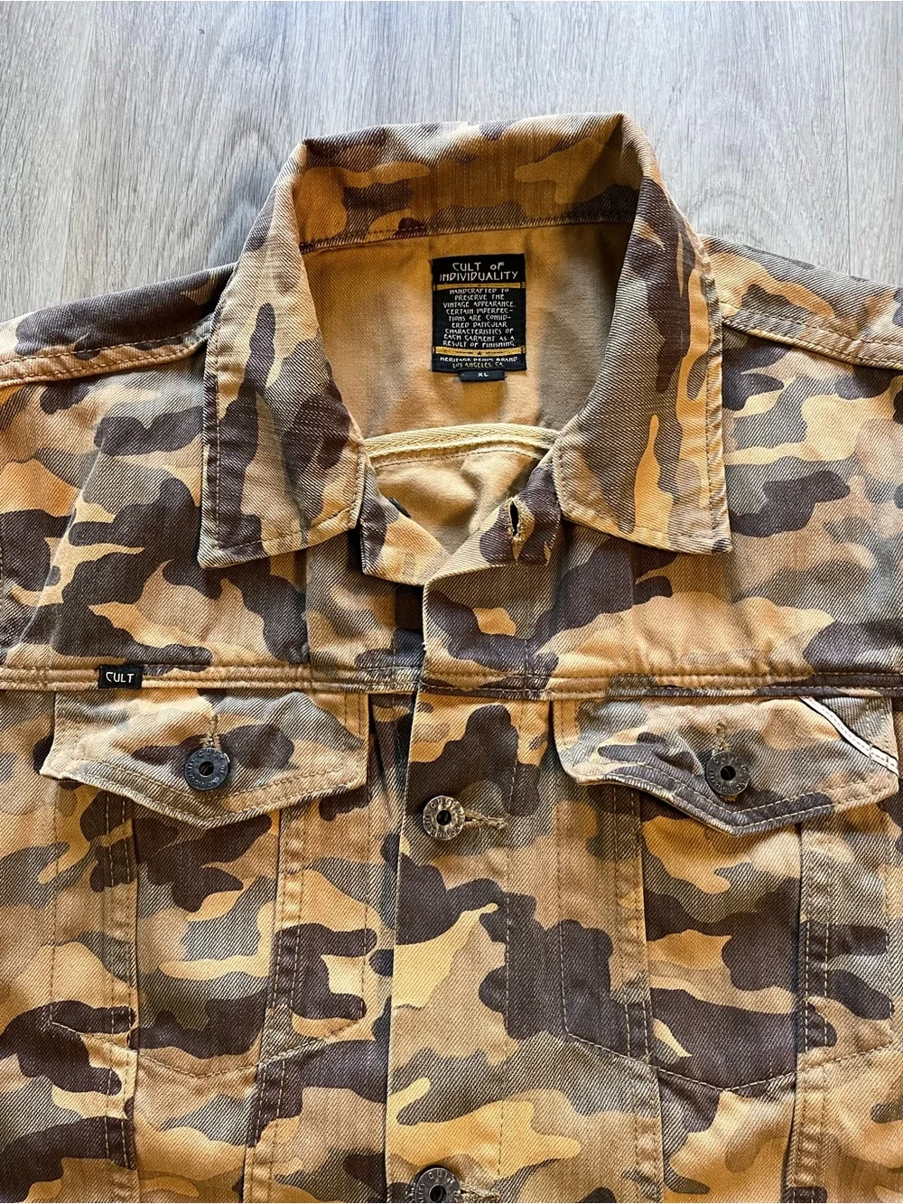 🔥Cult of Individuality Men's Camouflage Jacket in Brown and Tan size XL